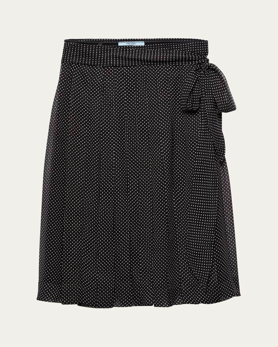 Pleated Chiffon Printed Skirt